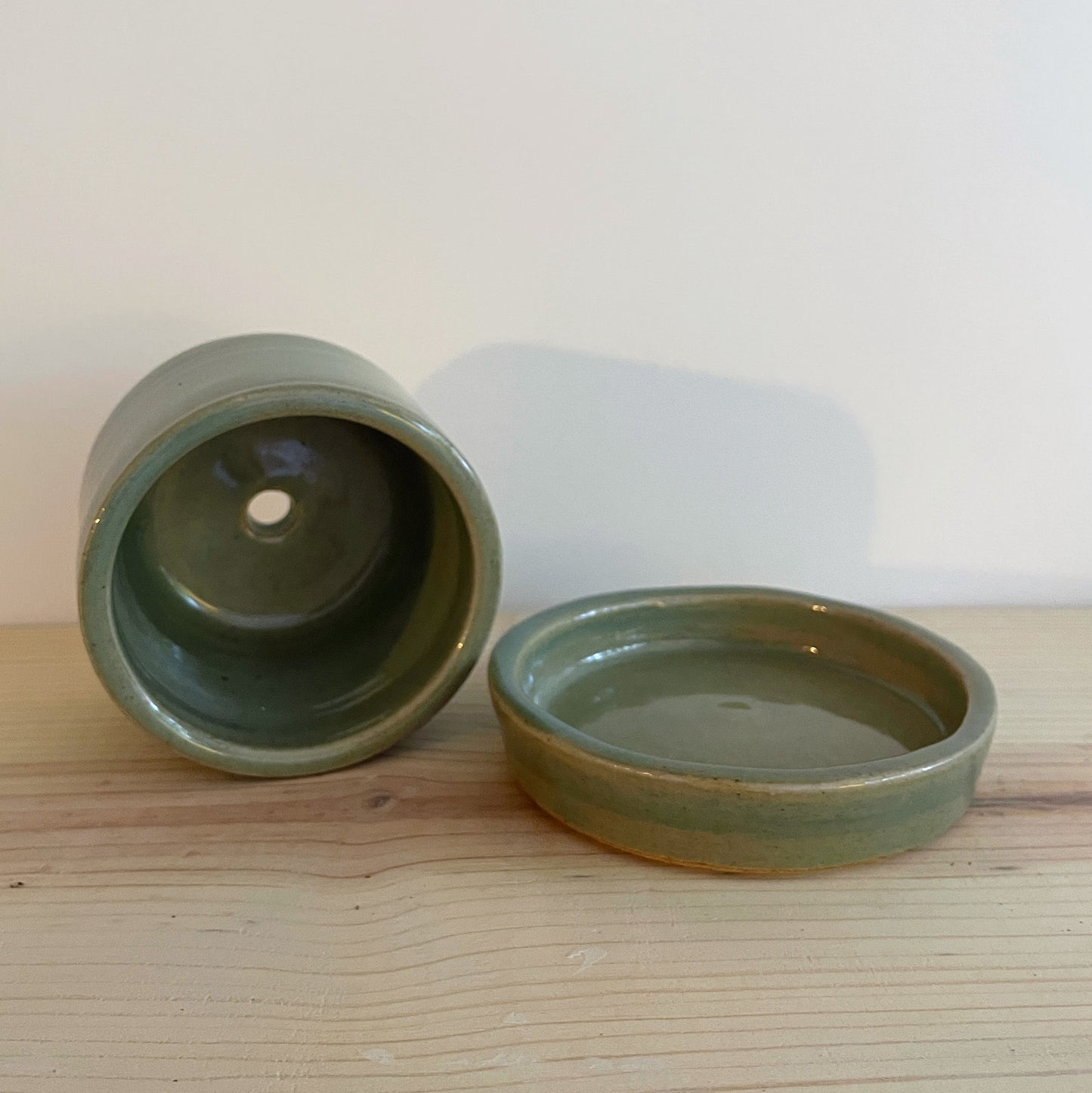 Mini Green Planter with Saucer