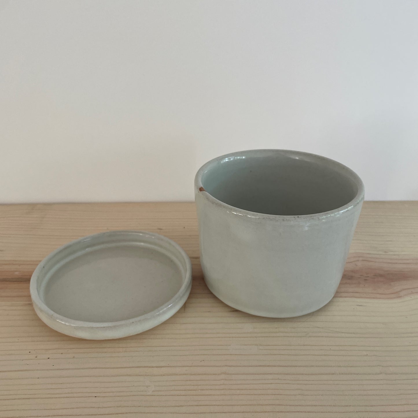 Small White Planter with Saucer