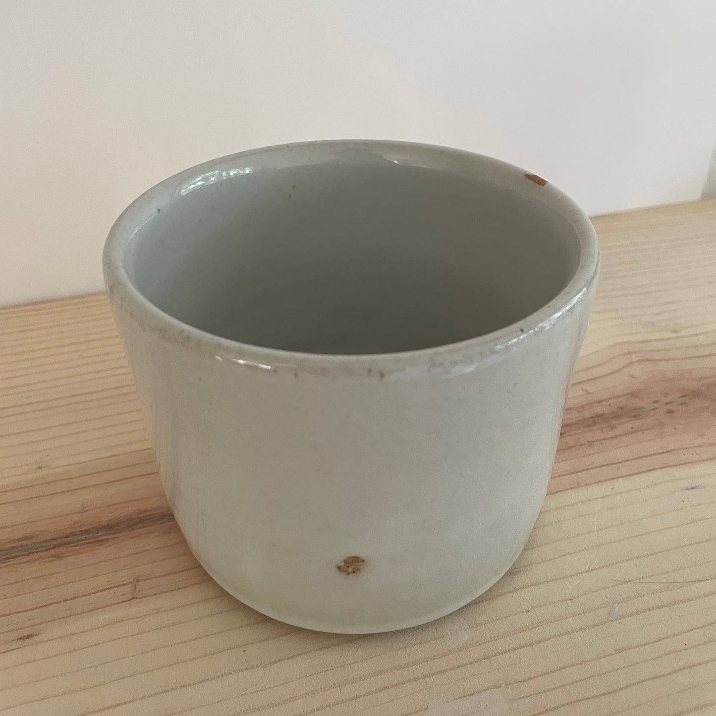 Small White Planter with Saucer